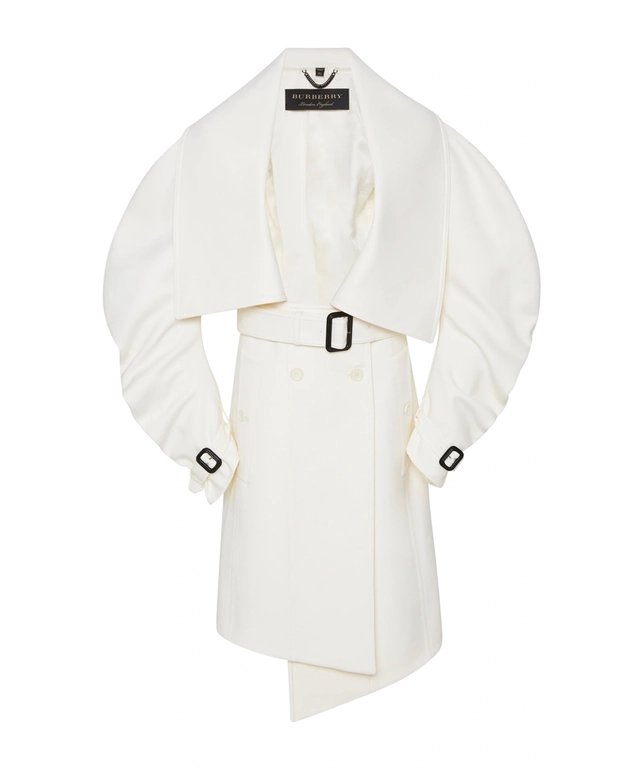 Burberry Lightweight Double-Faced Wool Twill Asymmetric Coat