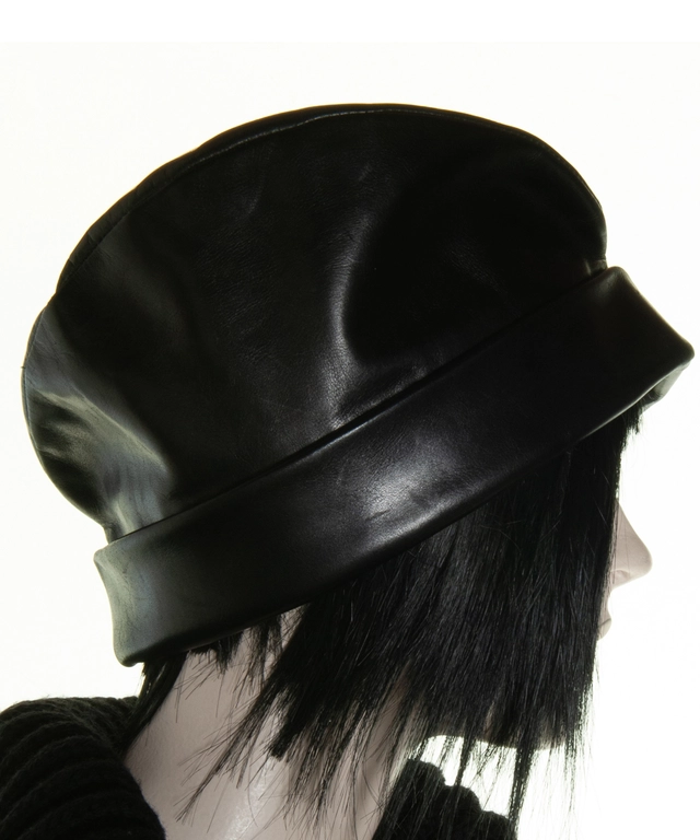 Yohji Yamamoto Black Leather Cap