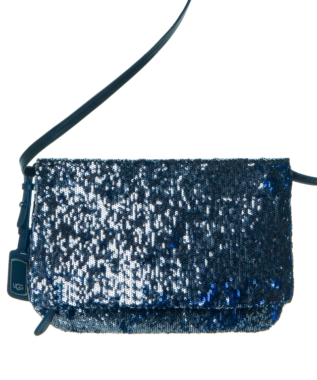 Ugg Blue Sequin Fold Over Crossbody Bag