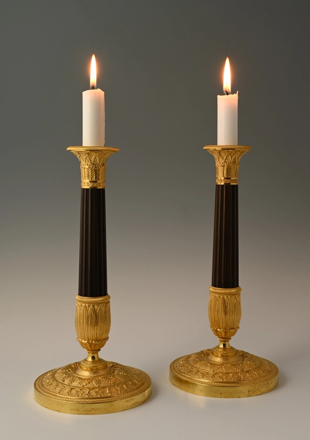 Een stel Empire kandelaars - afbeelding 3