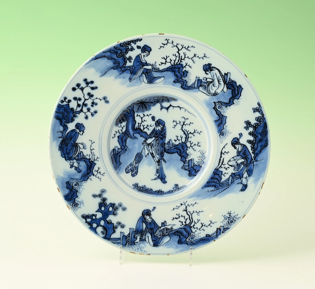 A pair of Delftware Chinoiserie plates - afbeelding 4