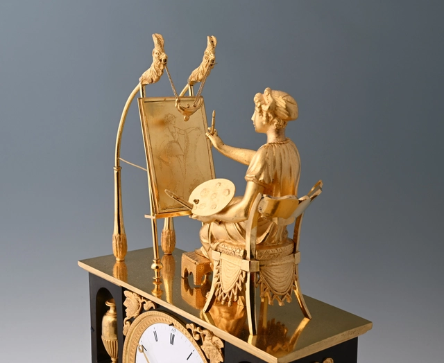 Eine Empire-Pendeluhr „Allegorie der Malerei“ - afbeelding 5