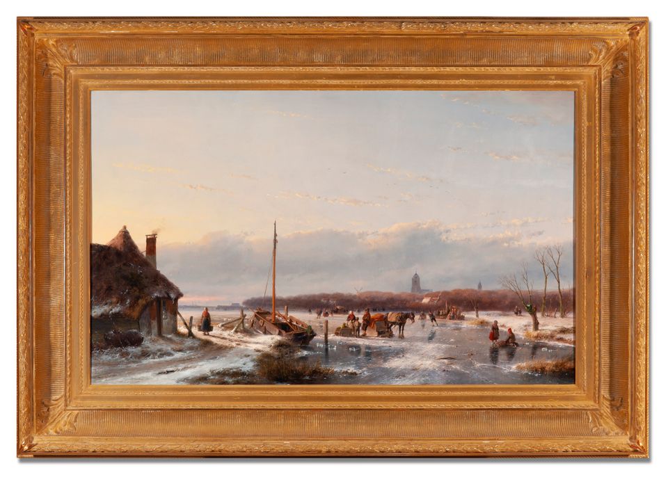 Skaters on the ice near Zaltbommel, The Netherlands - image 3