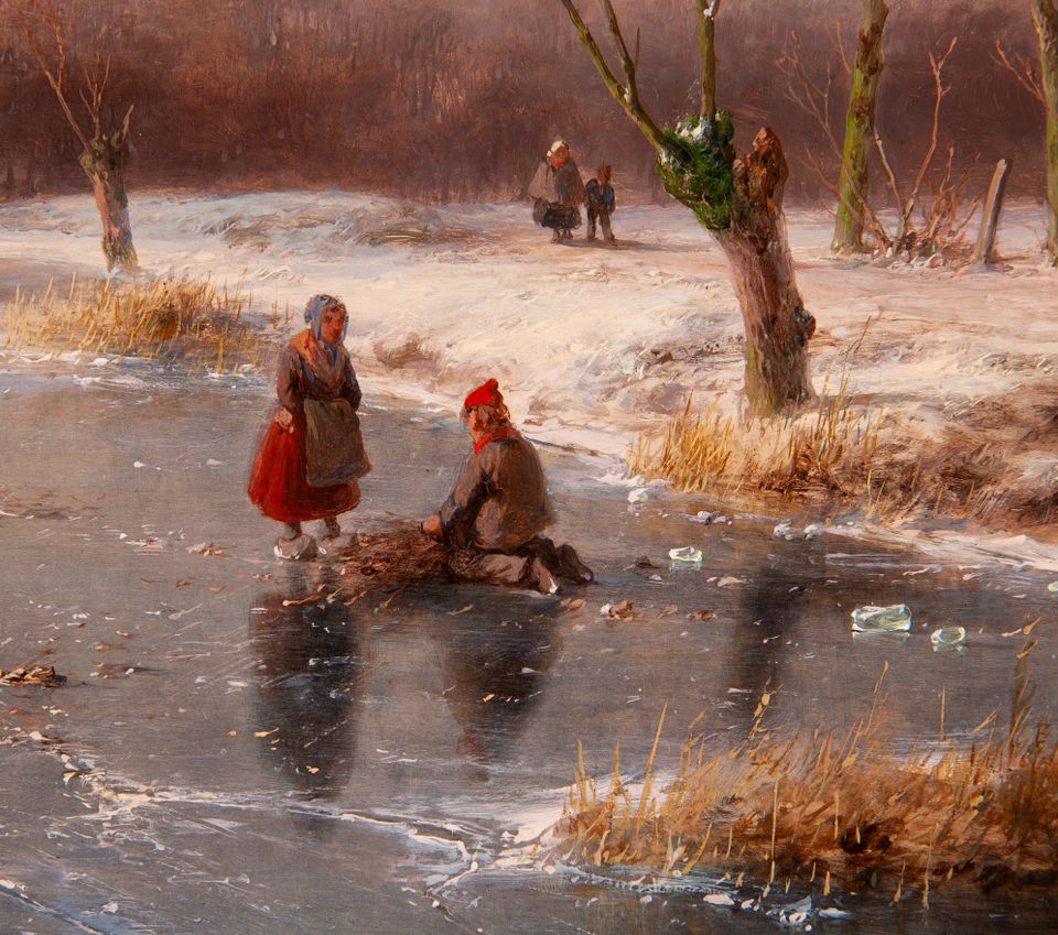 Skaters on the ice near Zaltbommel, The Netherlands - image 4