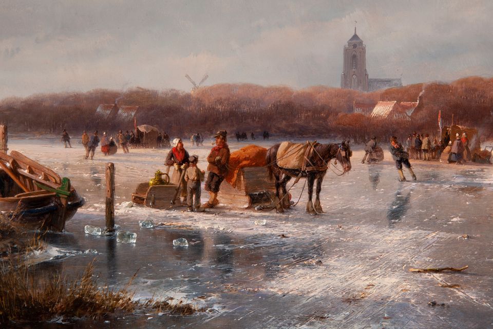 Skaters on the ice near Zaltbommel, The Netherlands - image 5