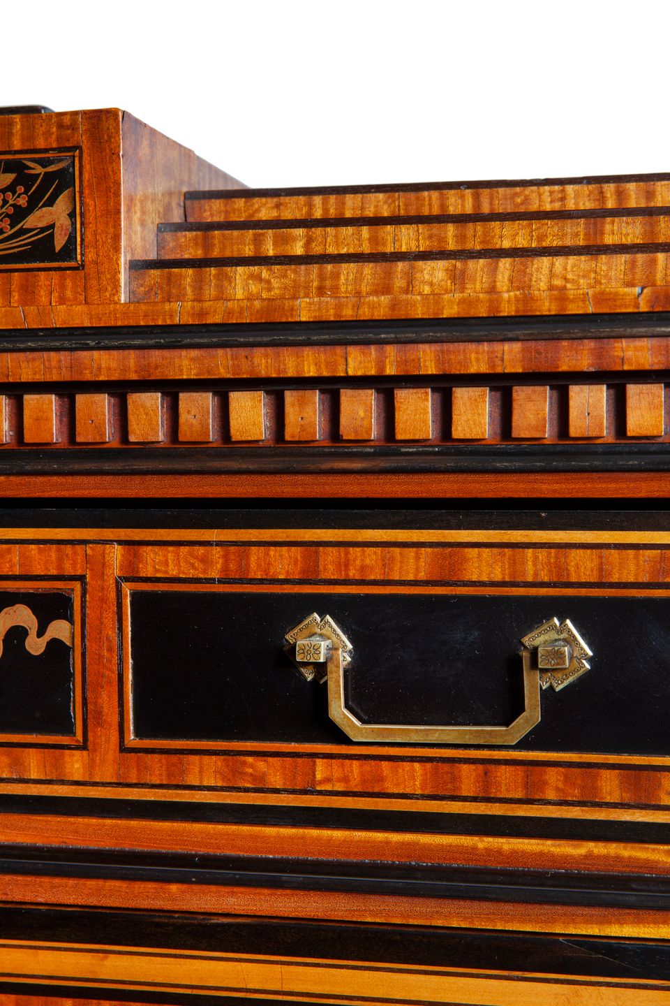 A Dutch Louis Seize secrétaire à abattant with lacquer panels - afbeelding 3