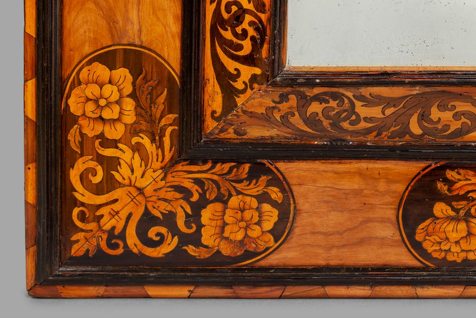 A William and Mary Marquetry Mirror - image 2