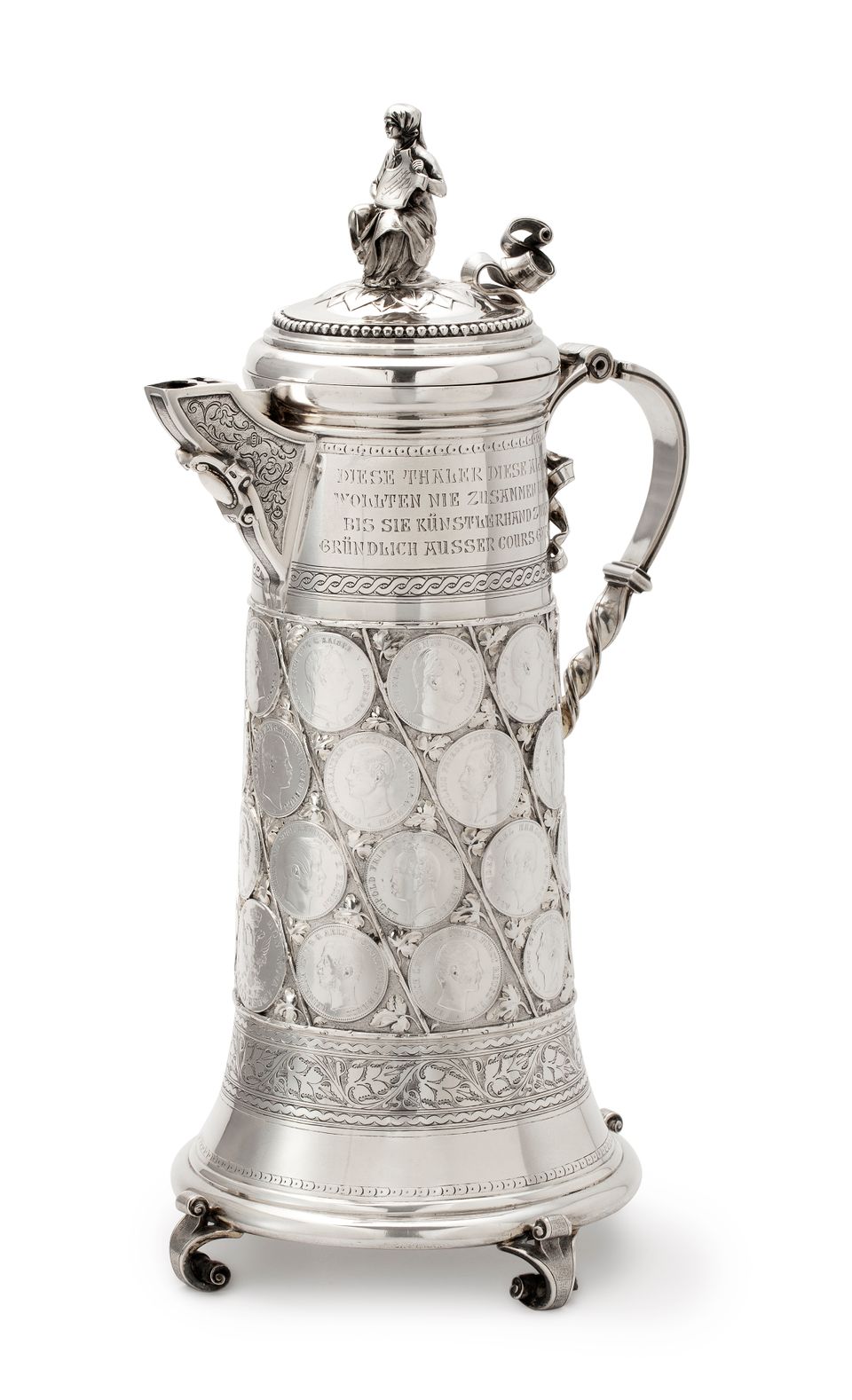 A large German silver 'thaler' Bismarck jug - image 2
