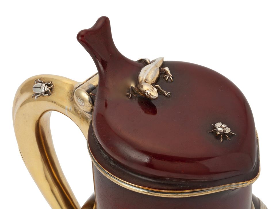 Russian silver-gilt and laquer lidded jug - image 3