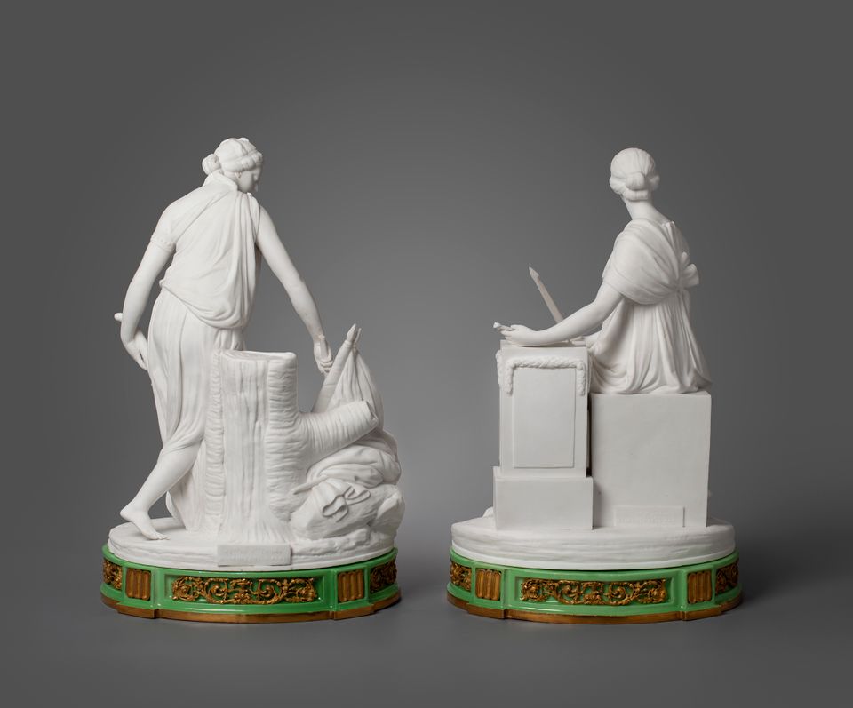 A pair of biscuit porcelain figures, Justice and Peace by Dihl et Guérhard, Paris - image 2