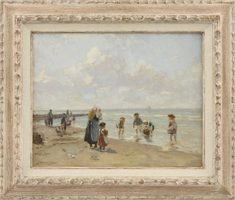 Beach scene with children playing - image 2