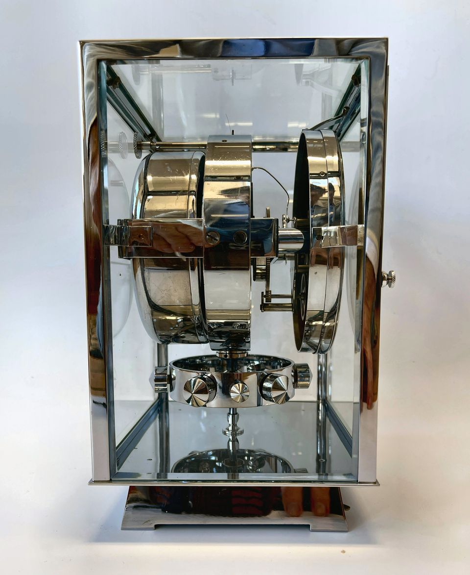 A fine model Atmos clock, chrome no 4335, by Jean Leon Reutter, circa 1930. - image 3