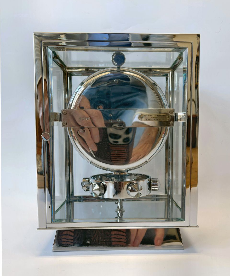 A fine model Atmos clock, chrome no 4335, by Jean Leon Reutter, circa 1930. - image 5