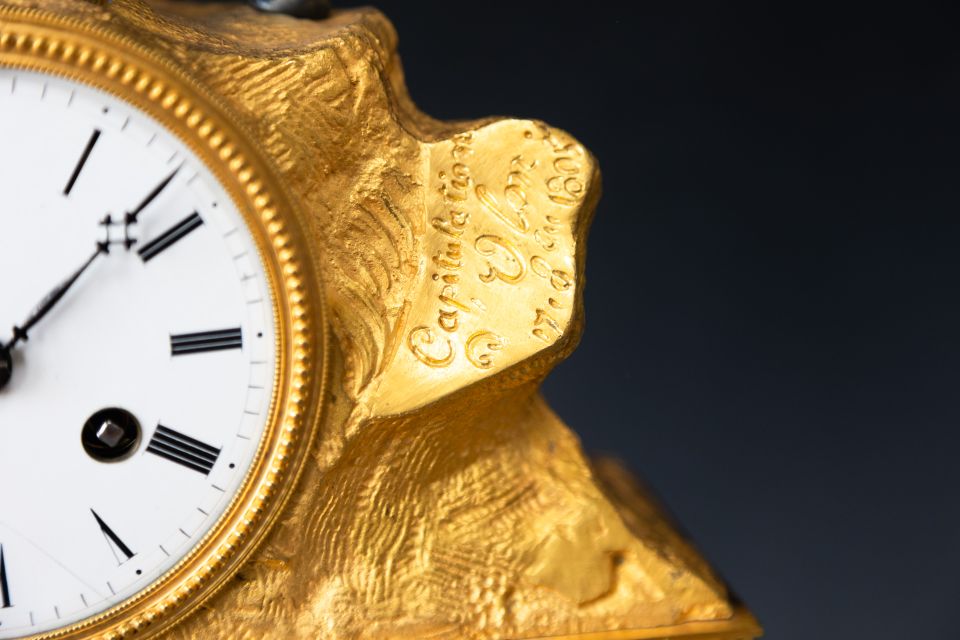 Sculptuur pendule, de glorie van Napoleon te paard, de Capitulatie van Ulm,  Louis Philippe ca. 1850. - afbeelding 5
