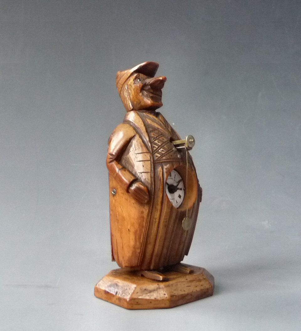 Zappler klok, mascotte figuur, miniatuur klok,  ‘Neuburger & Sohnen à Paris’,  circa 1880. - afbeelding 3