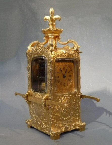 Exclusive gilt bronze portable coach clock, by Lawson & Son, Paris, France circa 1890. - image 2