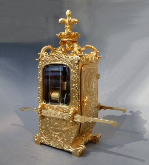 Exclusive gilt bronze portable coach clock, by Lawson & Son, Paris, France circa 1890. - image 5