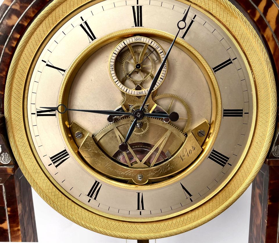Viennese regulator, 'Mayer & Marenzeller in Wien', no 104, duration 1 month, tortoiseshell case,  ca. 1830-40. - image 6