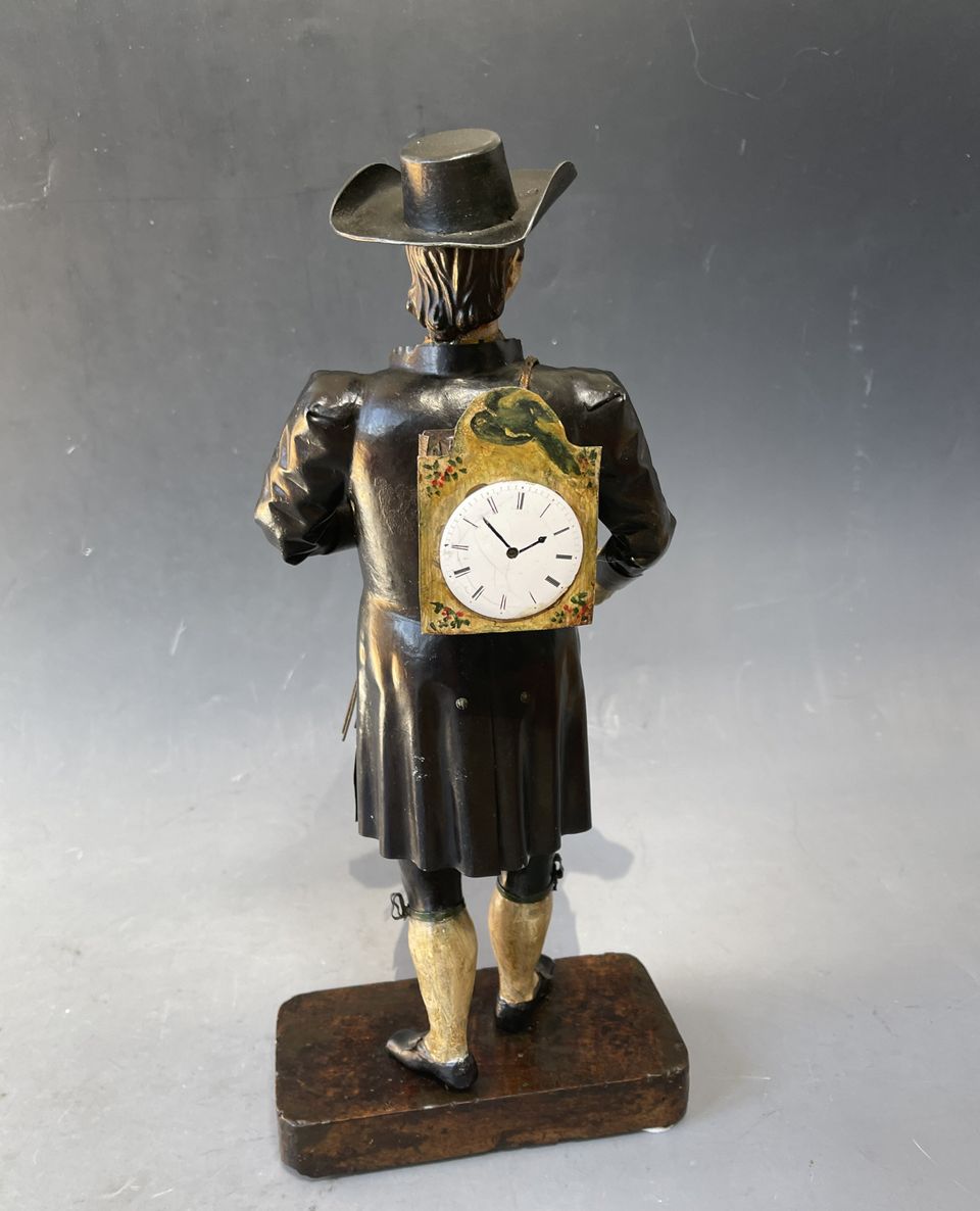 Schwarzwälder Uhren träger, klokkenmannetje, Zwarte Woud circa 1860. - afbeelding 2