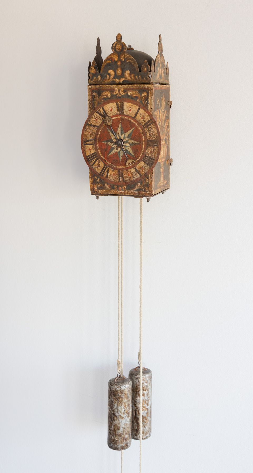 Renaissance Eisenuhr,polychrome Renaissance  iron wall clock, with balance. Circa 1650, South Germany. - image 5