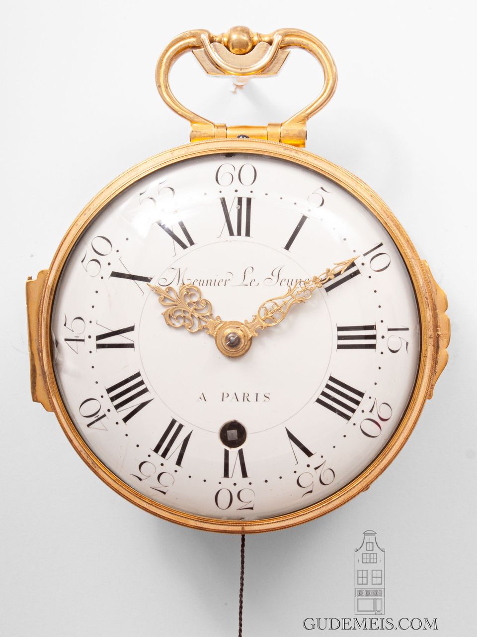 Een zeldzame Franse Louis XVI wandklok met kwartierrepetitie, Meunier Le Jeune, circa 1770. - afbeelding 2