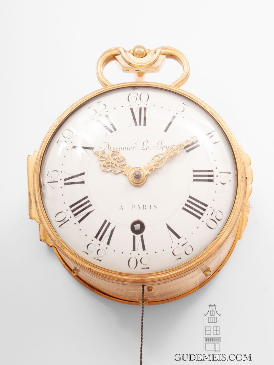 Een zeldzame Franse Louis XVI wandklok met kwartierrepetitie, Meunier Le Jeune, circa 1770. - afbeelding 5