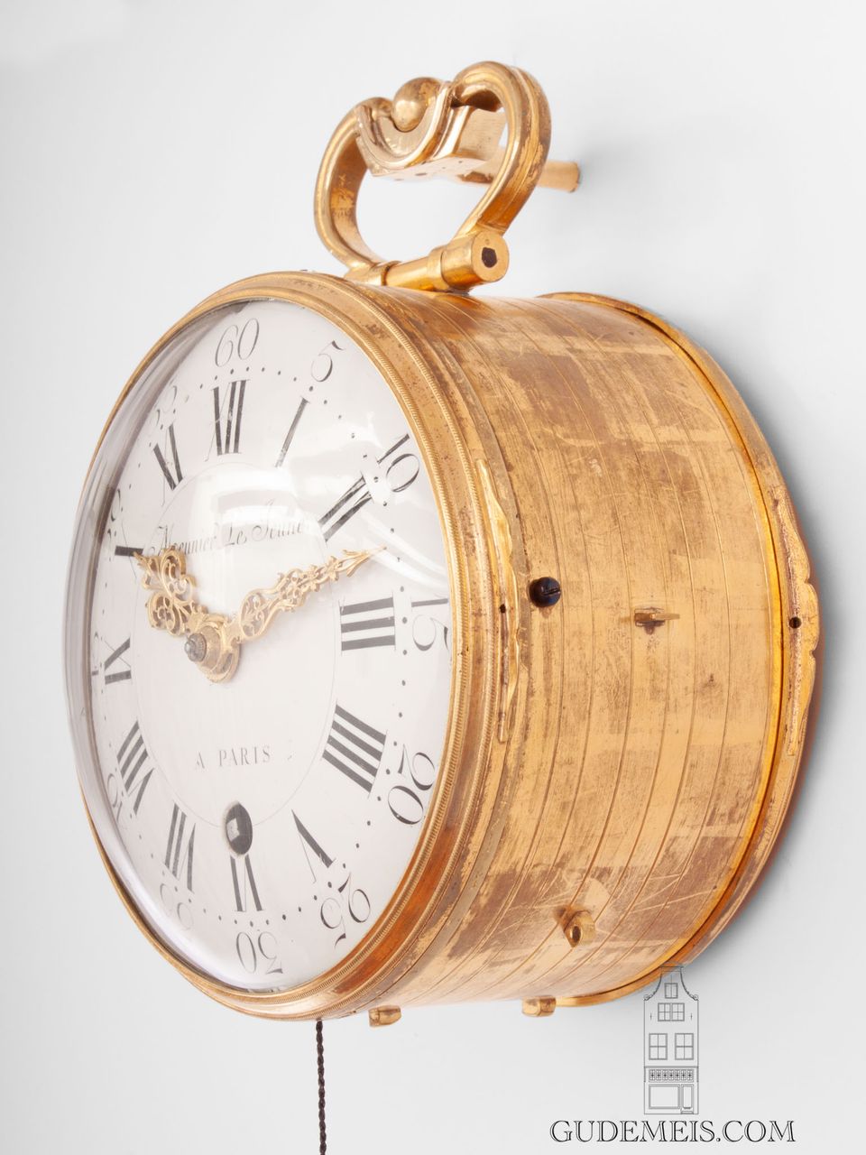 Een zeldzame Franse Louis XVI wandklok met kwartierrepetitie, Meunier Le Jeune, circa 1770. - afbeelding 7
