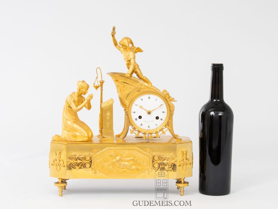 A French Empire ormolu mantel clock 'Ars Amatoria', circa 1800 - image 7