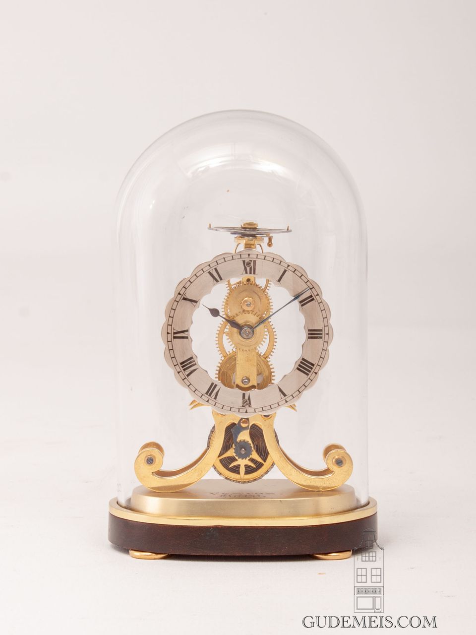 A miniature English brass skeleton clock, Fenton Bury, circa 1850. - image 4