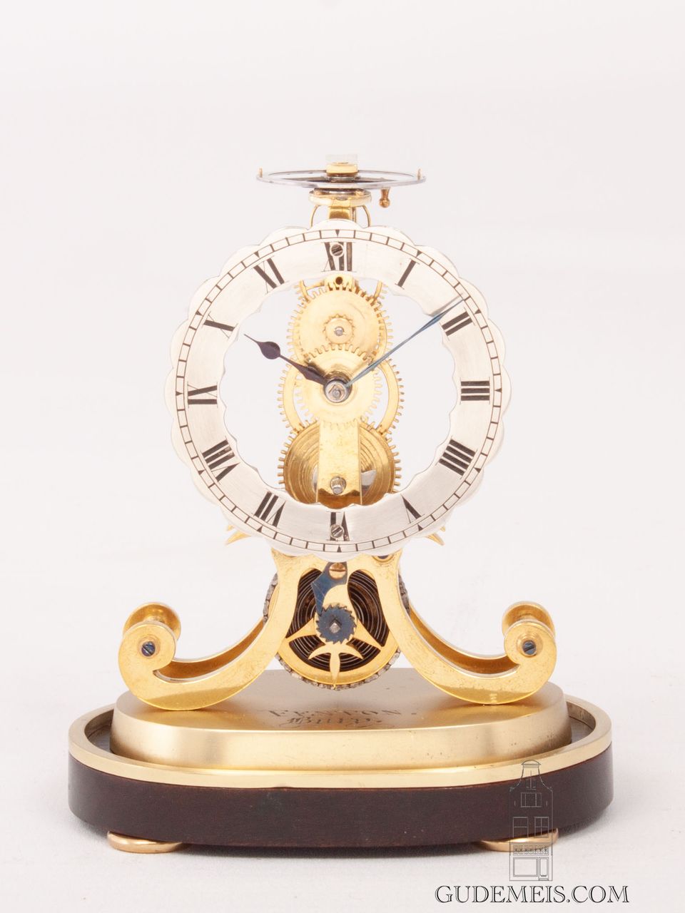 A miniature English brass skeleton clock, Fenton Bury, circa 1850. - image 2