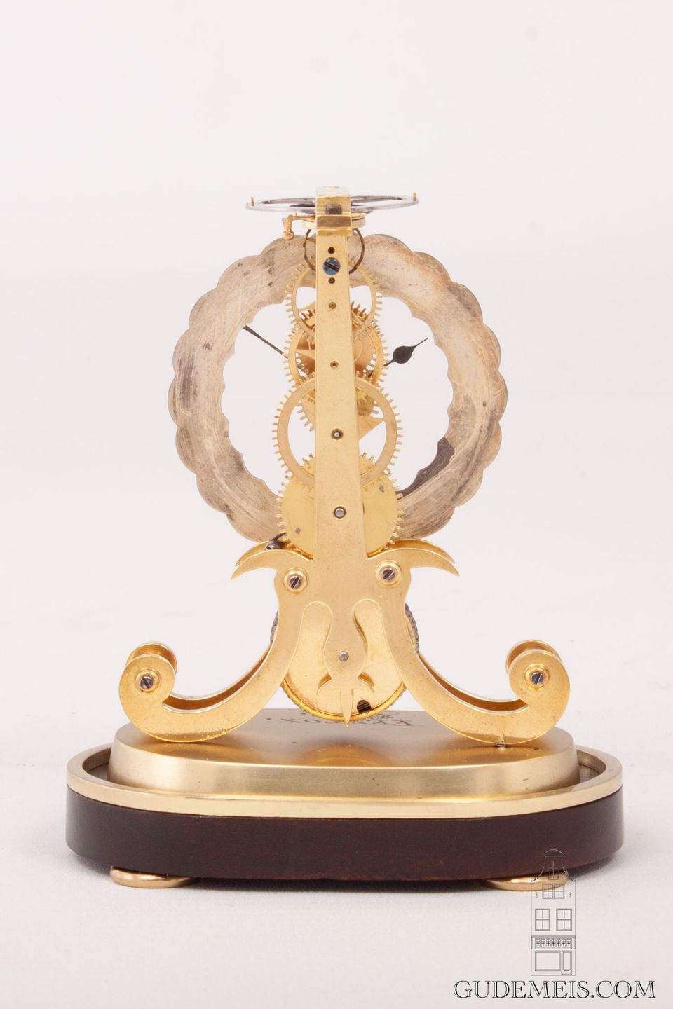 A miniature English brass skeleton clock, Fenton Bury, circa 1850. - image 6