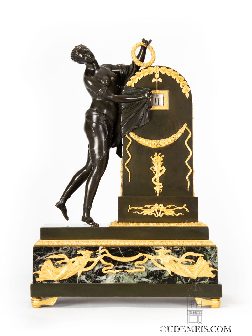 Een fraaie Franse Empire pendule oubl,i du temps door Galle, circa 1810. - afbeelding 2