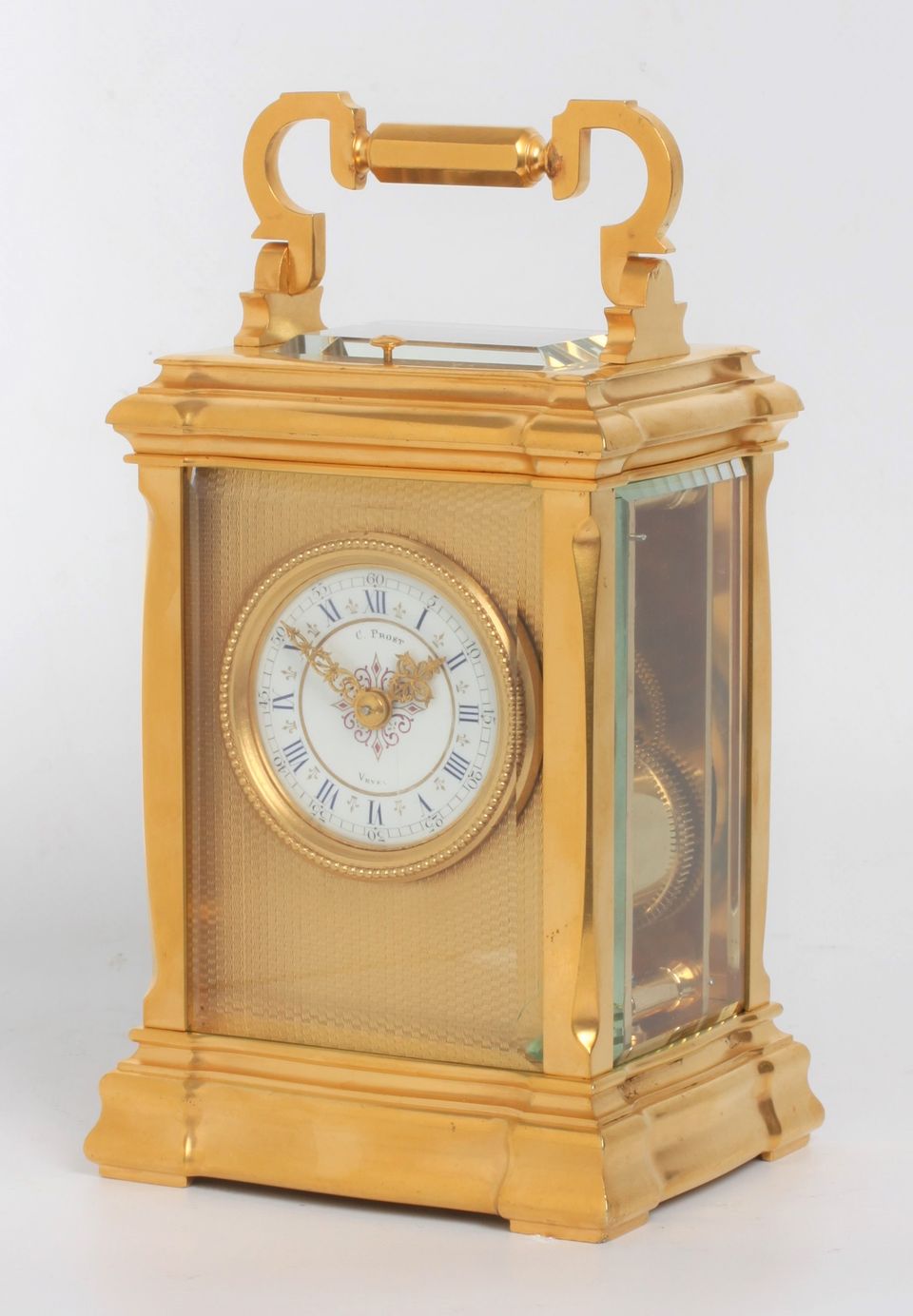 A French gilt brass carriage clock in unusual case, C. Prost, circa 1890. - image 3
