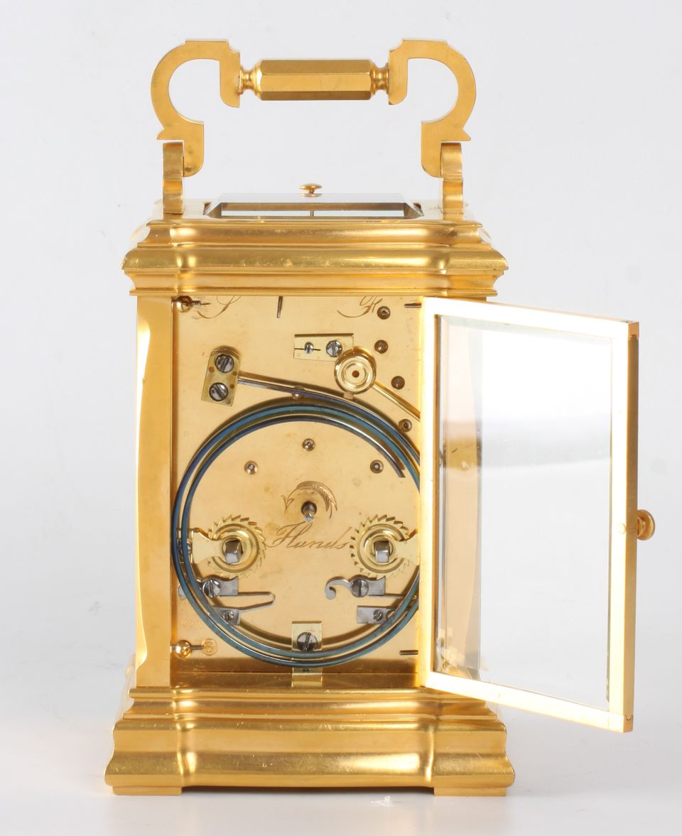 A French gilt brass carriage clock in unusual case, C. Prost, circa 1890. - image 7