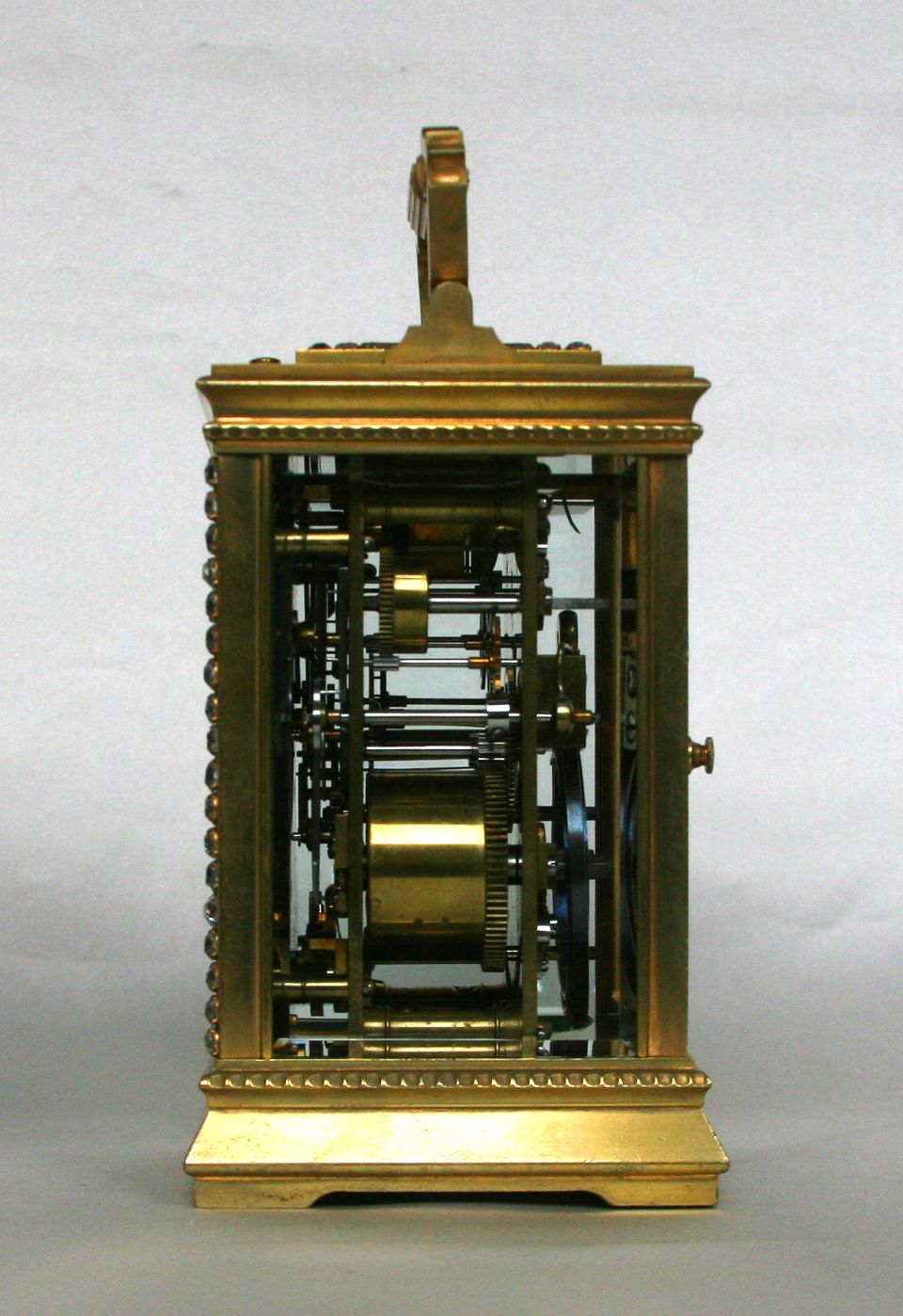 An attractive French brass paste set Anglaise carriage clock with alarm, circa 1900. - image 2