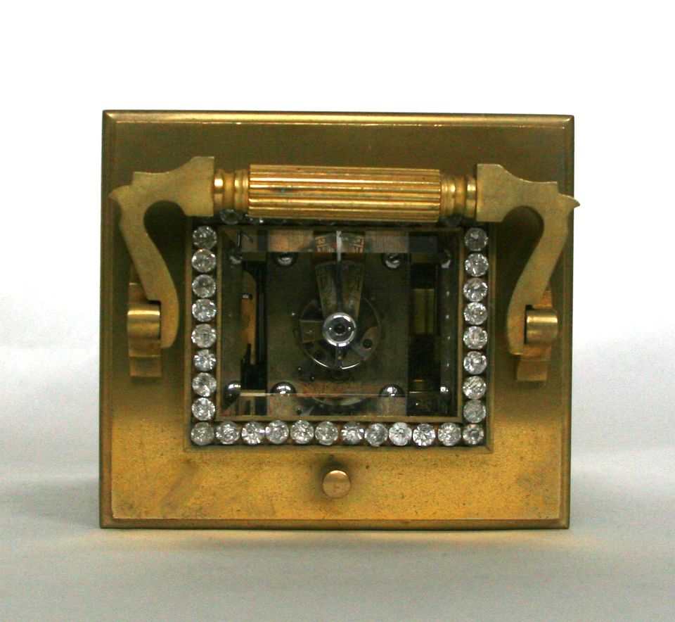 An attractive French brass paste set Anglaise carriage clock with alarm, circa 1900. - image 4