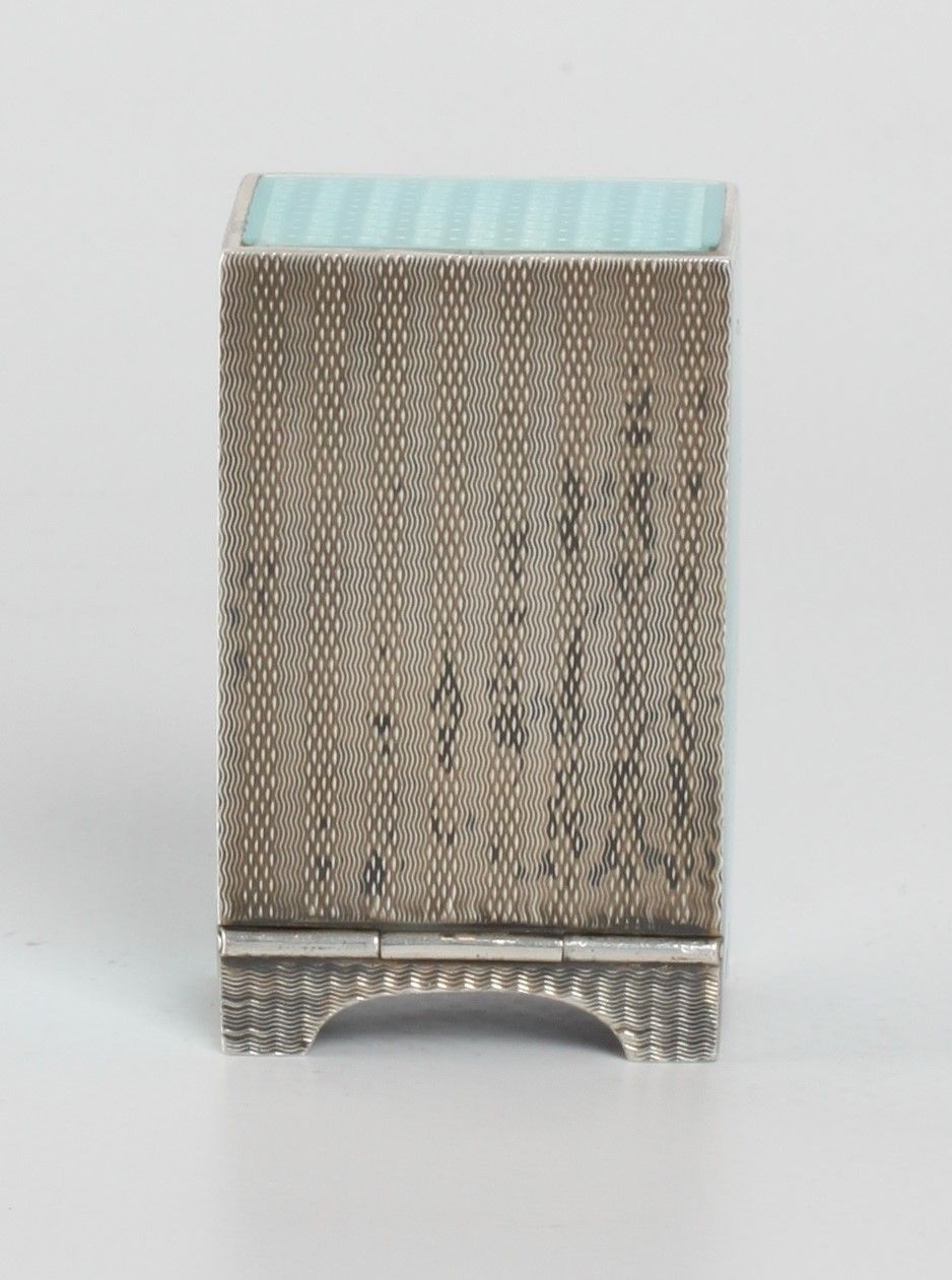 A miniature Swiss silver light blue guilloche translucent enamel timepiece, circa 1900 - image 5