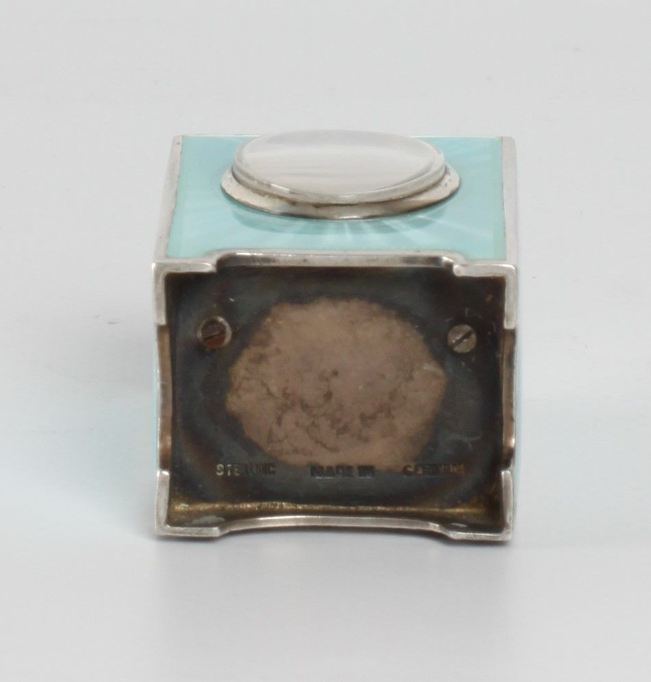 A miniature Swiss silver light blue guilloche translucent enamel timepiece, circa 1900 - image 7