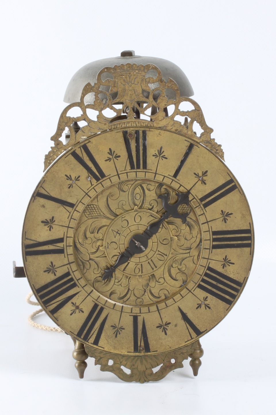 A well engraved French brass alarm lantern timepiece, circa 1740 - image 4