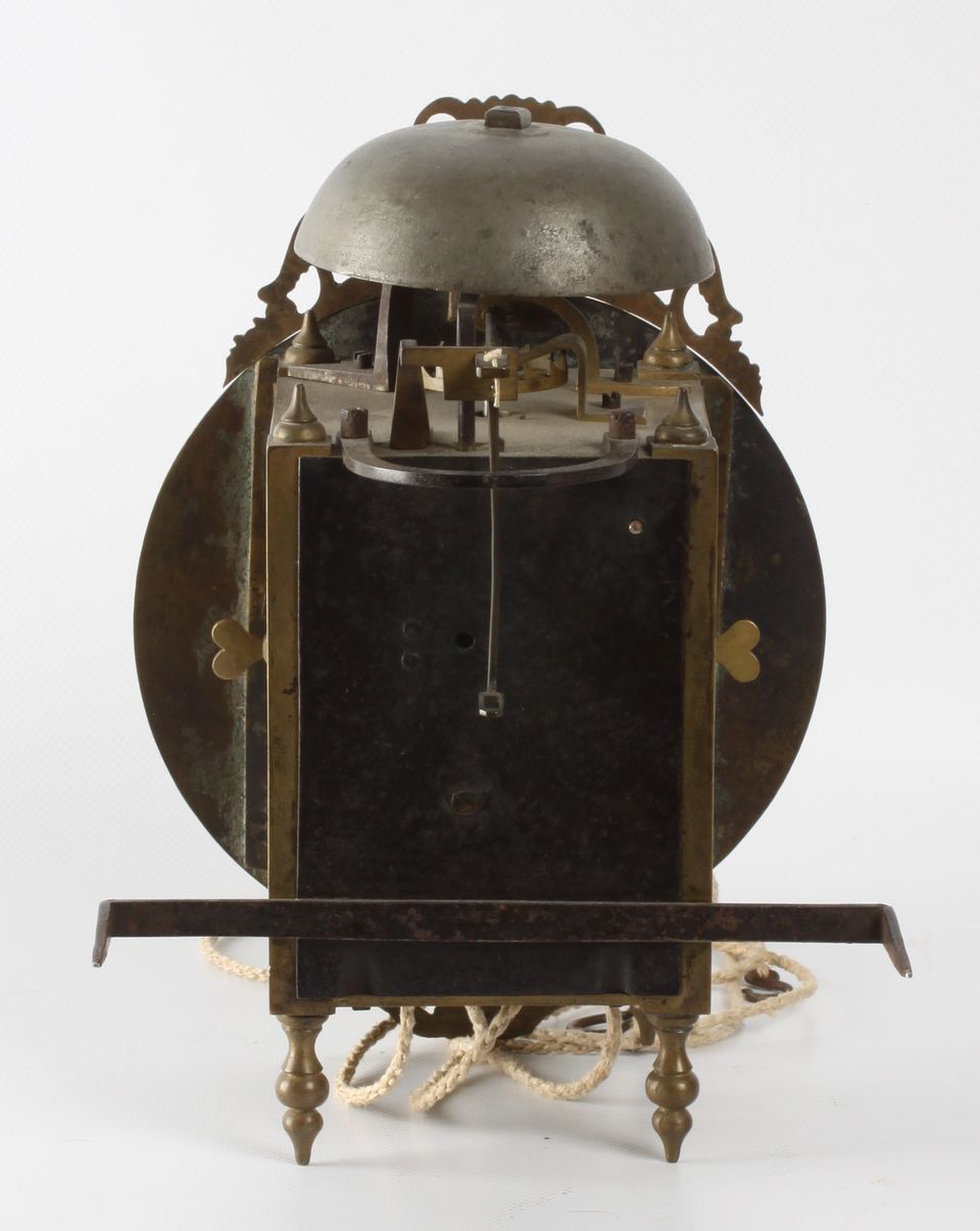 A well engraved French brass alarm lantern timepiece, circa 1740 - image 5