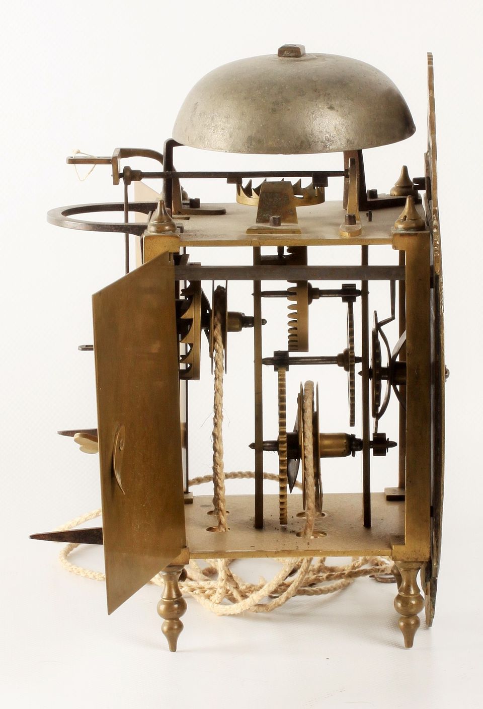 A well engraved French brass alarm lantern timepiece, circa 1740 - image 6