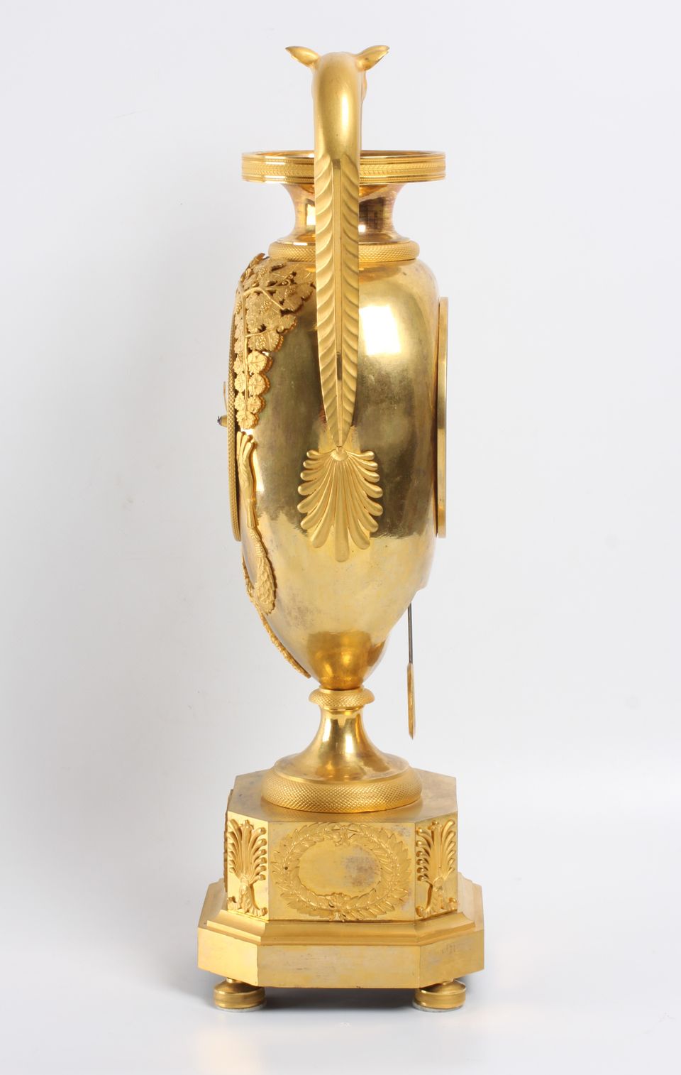 A large French Empire ormolu urn mantel clock with mythical animals, circa 1800 - image 3