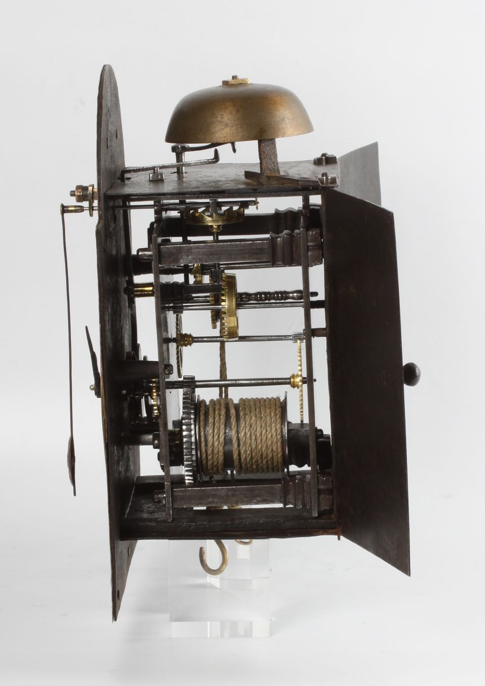 A Swiss brass and iron 'Kuhschwanz' alarm wall timepiece, circa 1720 - image 3