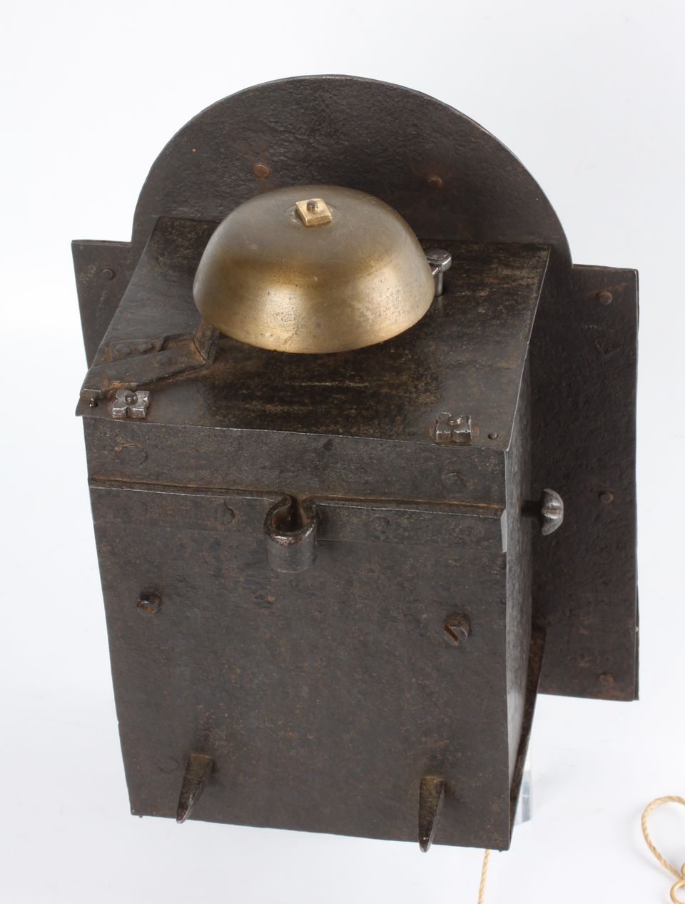 A Swiss brass and iron 'Kuhschwanz' alarm wall timepiece, circa 1720 - image 5