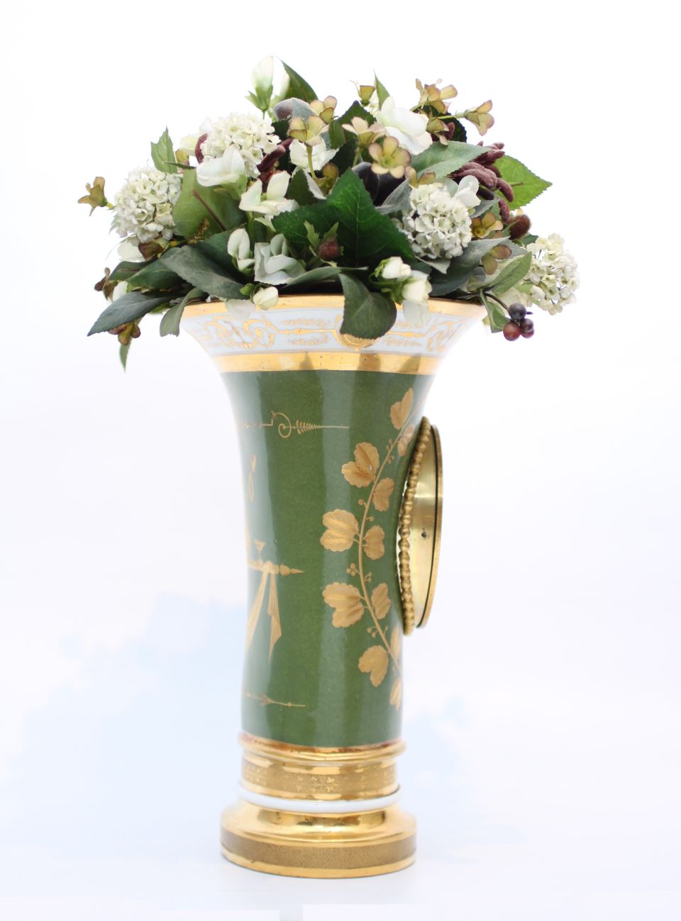 A lovely French Empire porcelain urn mantel clock, circa 1800 - image 2