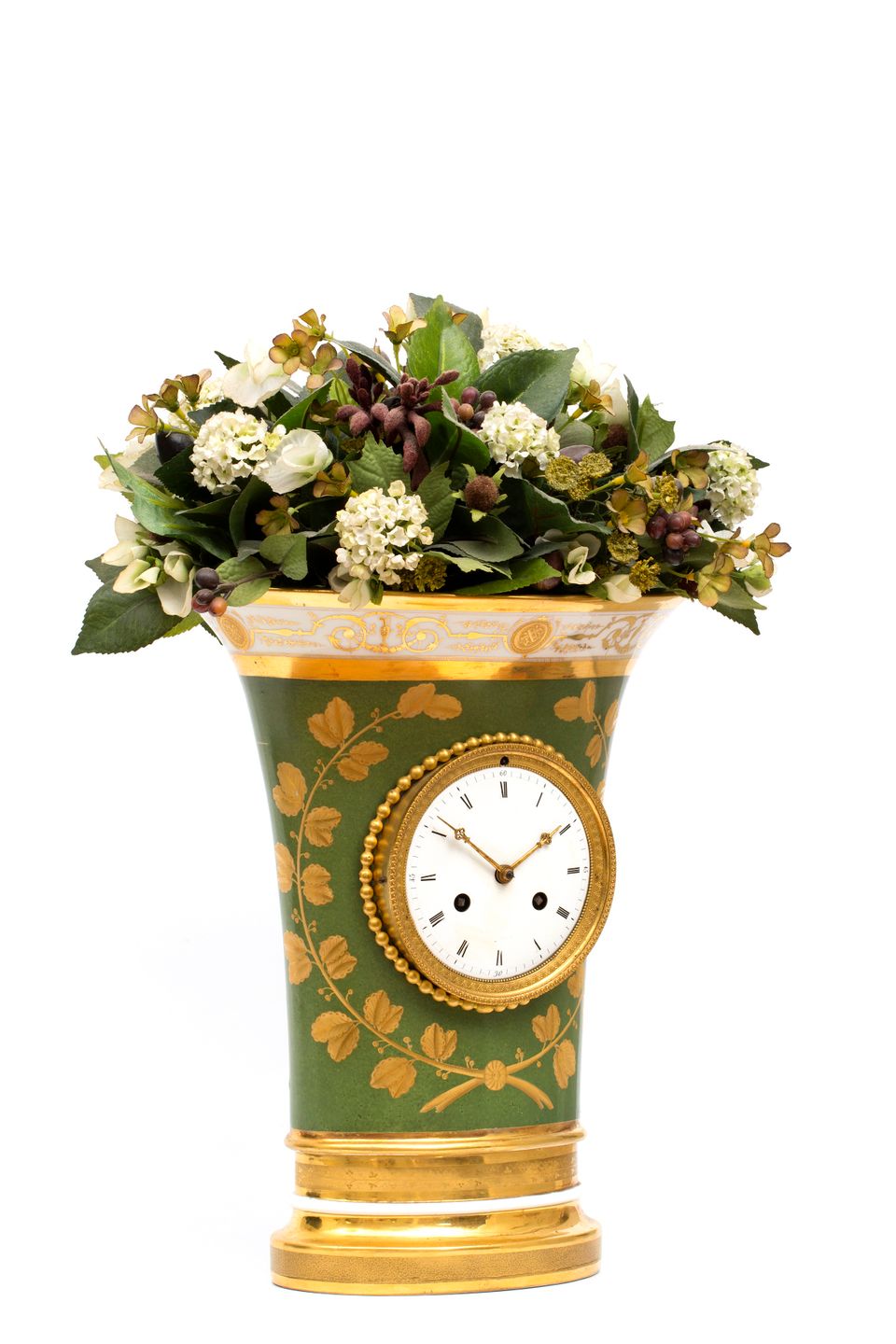 A lovely French Empire porcelain urn mantel clock, circa 1800 - image 4