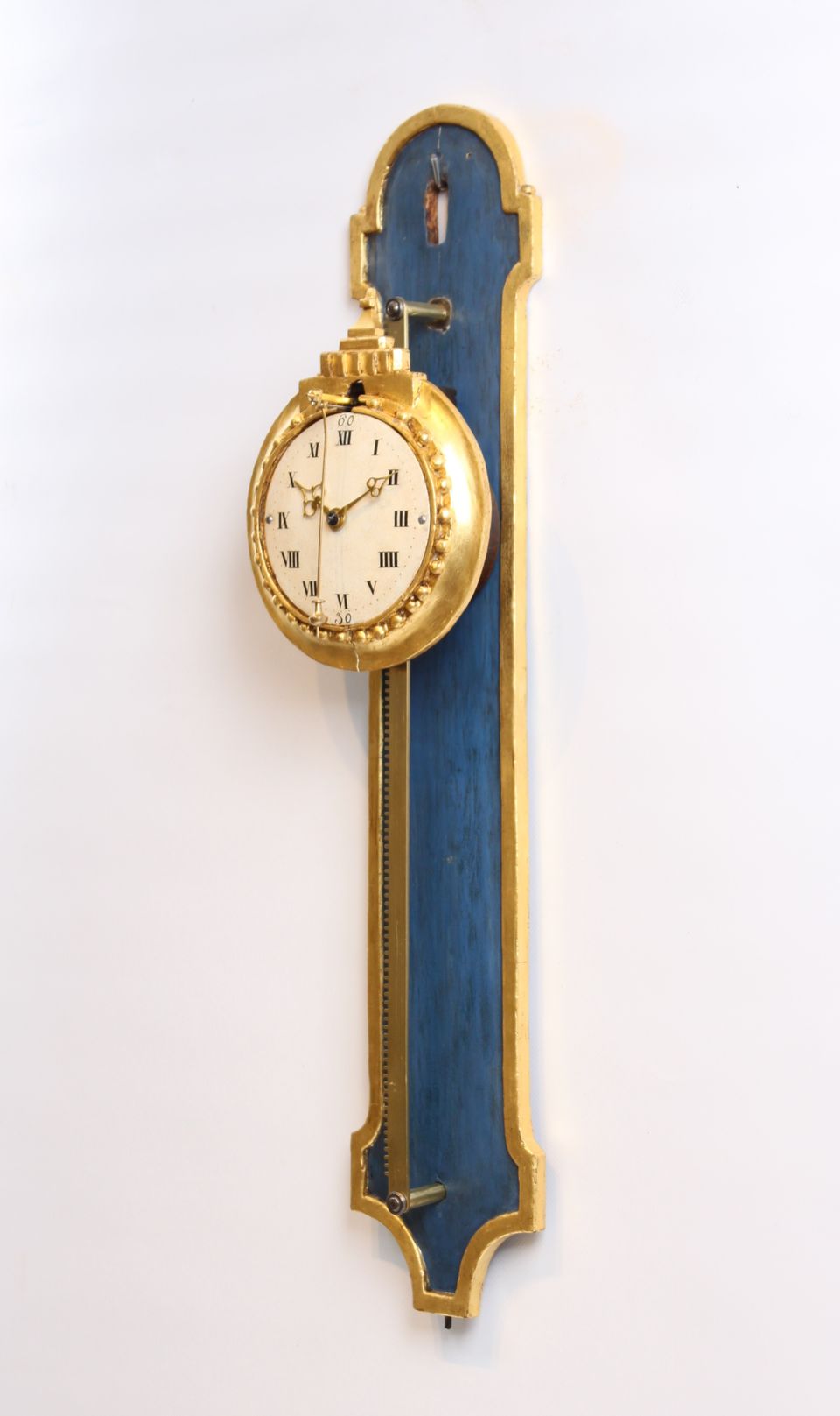 A South German Louis XVI polychrome and parcel gilt rack wall timepiece, circa 1780 - image 3