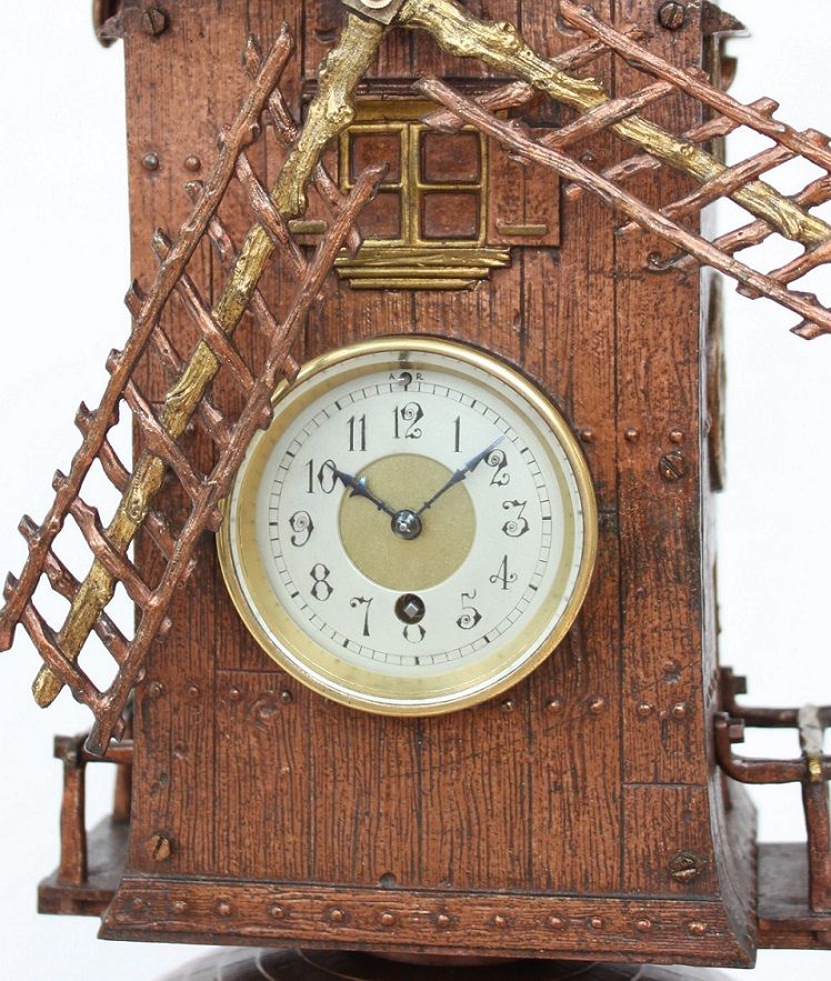 A rare French industrial mantel clock, windmill, circa 1880 - image 2