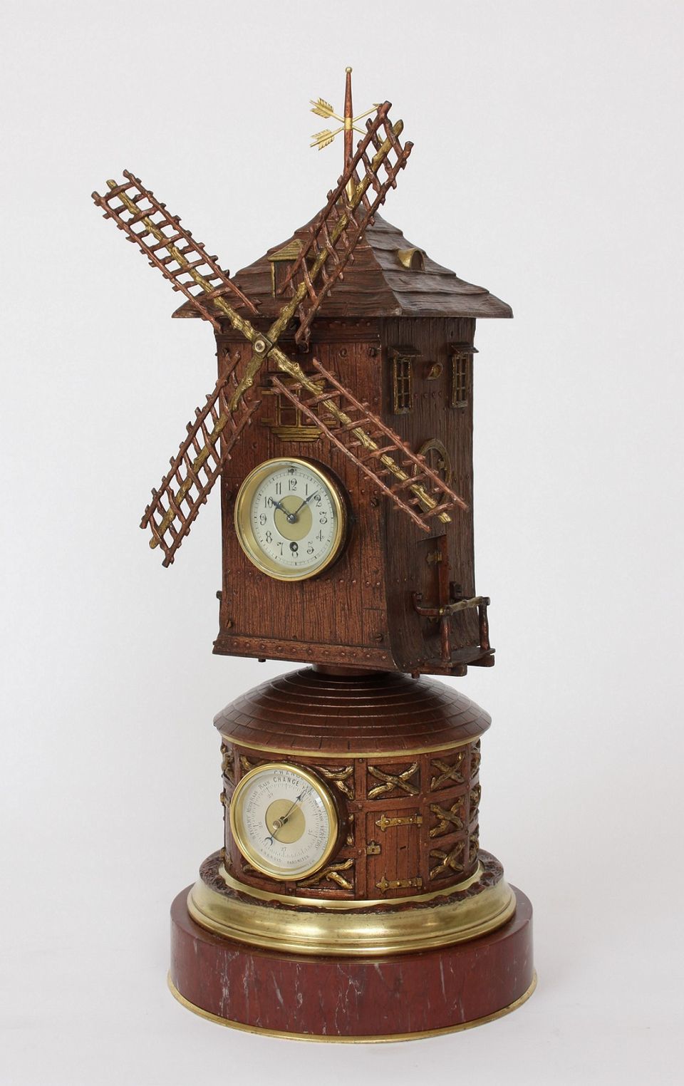 A rare French industrial mantel clock, windmill, circa 1880 - image 3