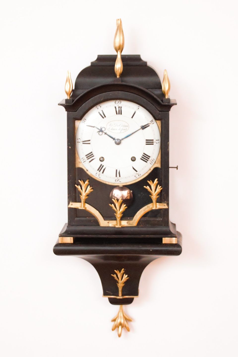 A small Swiss Louis XVI ebonised quarter striking bracket clock, DuComun, circa 1780 - image 2